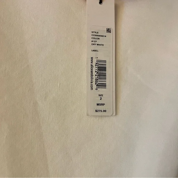 Alice + Olivia Palmira Linen Ruffle Sleeveless Mini Dress White 2 NWT - Picture 14 of 15